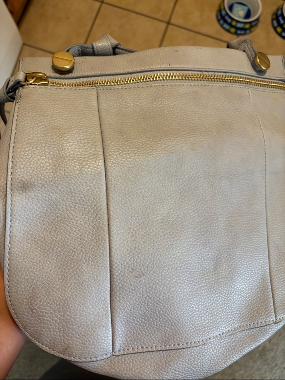 Light Blue Leather Crossbody Shoulder Bag - Picture 6 of 8